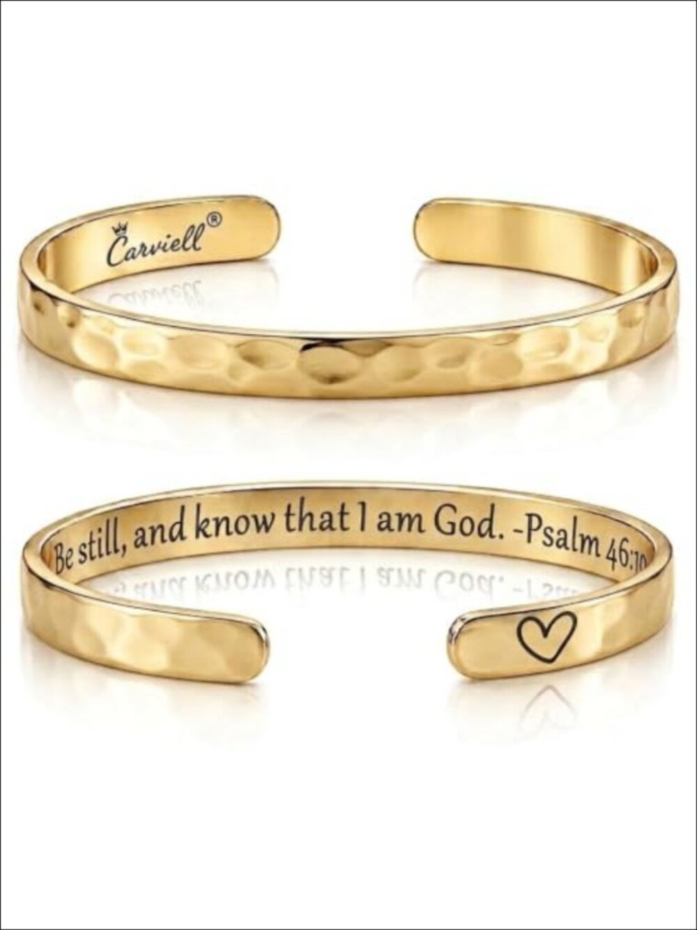 316L Surgical Stainless Steel Cuff Bracelet Engraved Psalm 46:10 Gift